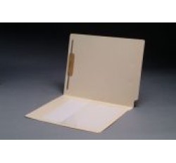 11 pt Manila Folders, Full Cut End Tab, Letter Size, 1/2 Poly Pocket, Fastener Pos. 1 (Box o...